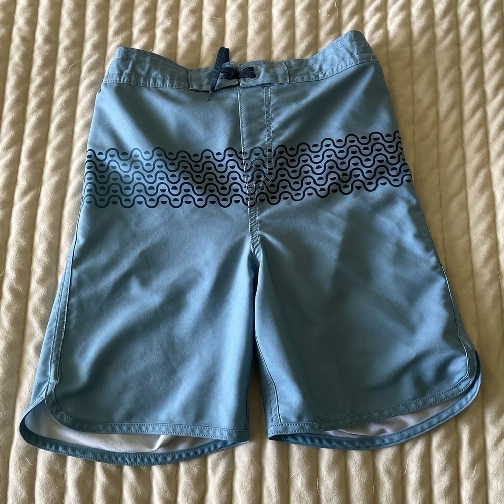 Boys Blue Dolphin Hem Board Shorts Size XL(14-16)